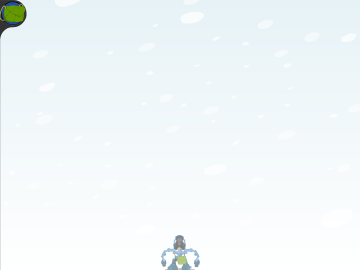 Screenshot showing Hahli located at the very bottom edge of the screen after entering the show maze with a corrupted main entrance.