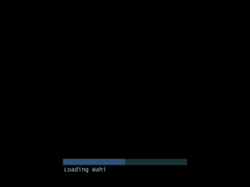 Screenshot of the loading bar stuck at “Loading Wahi” after trying to move to another screen in the snow maze with a corrupted main entrance.